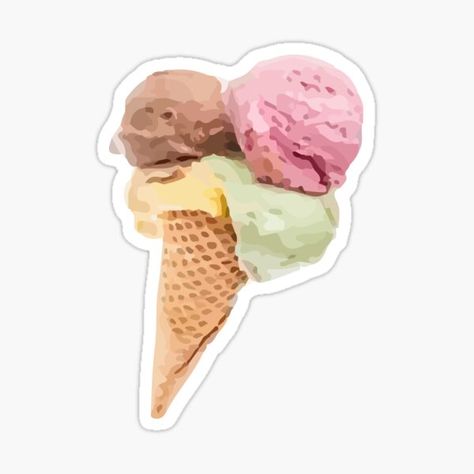 Dessert Stickers, Unique Ice Cream, Vanilla Ice Cream Sandwich, Kawaii Dessert, Ice Cream Day, Chocolate Sandwich, Italian Ice, Computer Sticker, Unique Desserts