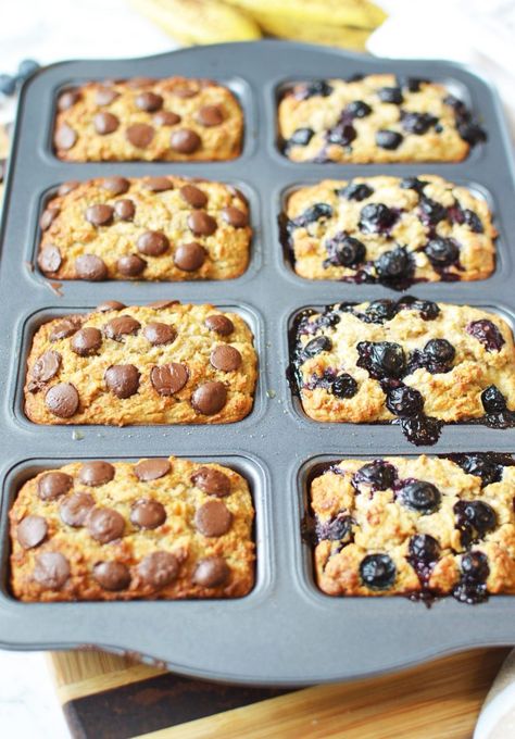 Baked Banana Oatmeal, Mini Bread Loaves, Mini Loaf Cakes, Banana Bread Loaf, Mini Breakfast, Mini Bananas, Homemade Bread Easy, Mini Loaf Pan, Fit Foodie