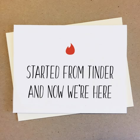 Tinder Wedding, Boyfriend Card, Card Boyfriend, Girlfriend Card, Husband Card, Funny Couple, Cards For Boyfriend, Card Anniversary, First Anniversary Gifts