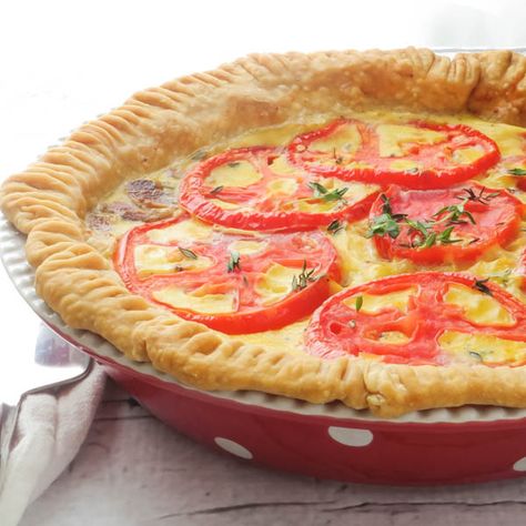 Best Tomato Pie, Bacon Quiche Recipe, Tomato Quiche, Tomato Pie Recipe, Onion Quiche, Onion Pie, Quiche Recipes Easy, Bacon Quiche, Tomato Pie