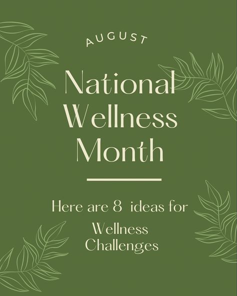 August is National Wellness Month. So, here are 8 wellness ideas to incorporate this upcoming month. Grace and I will be sharing our challenges each week and progress. Excited to reboot this month to end the year strong.#nationalwellnessmonth#fitnessmotivation#screentime#outdoorschallenge#readmorebooks Be More Intentional, Wellness Ideas, Wellness Challenge, 30 Day Health Challenge, 30 Day Workout Challenge, Healthy Mindset, Intuitive Eating, Attitude Of Gratitude, Self Help Book