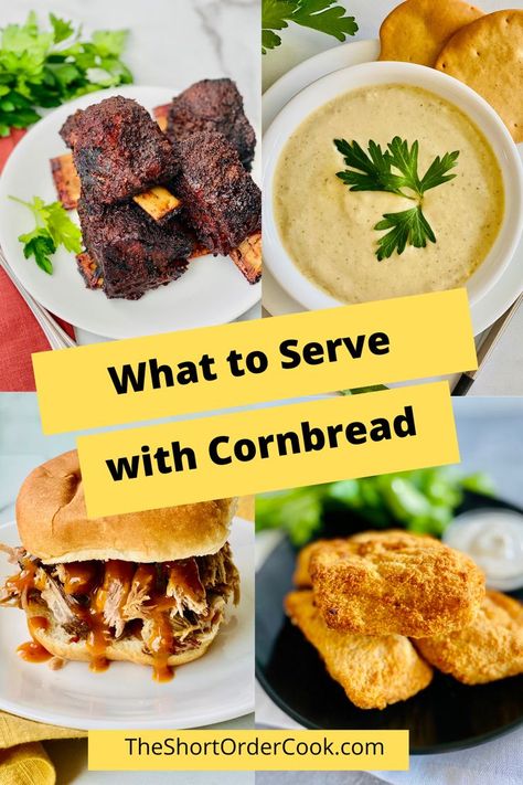 Soup, smoked meats and fried fish. Cornbread Main Dish, Foods That Go With Cornbread, Dinner With Cornbread Side, What Goes Well With Cornbread, What Goes With Cornbread Dinners, What To Serve With Cornbread, What Goes Good With Cornbread, Meals With Cornbread On The Side, Dinner Ideas With Cornbread