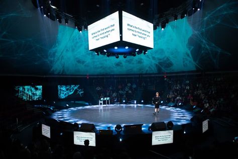 17 Ways C2 Montréal Got Attendees Out of Their Comfort Zones | BizBash Andrew Moore, Event Entrance, Concert Stage Design, Corporate Events Decoration, Corporate Event Design, Church Media Design, Business Conference, Stage Set Design, Event Stage