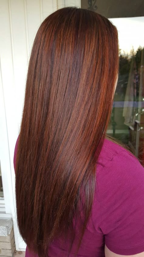 Copper Balayage Straight Hair, Straight Auburn Hair, Hairstyle For Beginners, Auburn Hair Styles, Pelo Color Borgoña, Chestnut Highlights, Cowboy Copper Hair, Cowboy Copper, 5 Minute Hairstyles