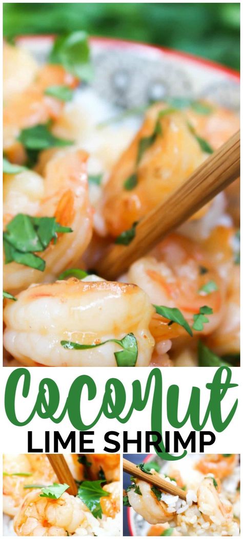 This delicious Coconut Lime Shrimp is cooked in the most amazing sauce ever. It has become my favorite “Thai” dish, I hope it will be yours too. Coconut Lime Shrimp, Shrimp Coconut, Honey Lime Shrimp, Lime Shrimp Recipes, Cook Shrimp, Delivery Boy, Carlsbad Cravings, Grilled Shrimp Recipes, Lime Shrimp