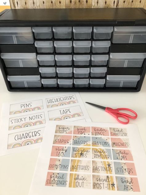 Teacher Toolbox Tutorial – Heart of the Class Teacher Organizer Drawers, Teacher Tool Box, Teacher Toolbox Organizer, Desk Drawer Organisation, Teacher Stationary, Teacher Desk Organization, Teacher Toolbox Labels, Teachers Toolbox, Teacher Toolbox