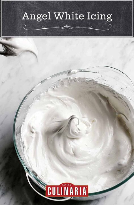 Sweet, delicate, and light-as-air, this egg-white icing is perfect for swirling atop your favorite cakes and cupcakes. #icing #frosting #cakes #cupcakes Egg White Frosting Recipe, Egg White Frosting Easy, Egg White Icing Recipe, White Icing Recipe, Egg White Icing, Egg White Frosting, White Frosting Recipes, Cupcakes Icing, Cooked Frosting