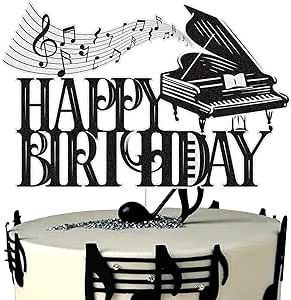 Music Piano Happy Birthday Cake Topper Black Glitter Musical Music Notes Cake Decoration Music Lover Theme Birthday Party Supplies for Musician Music Notes Cake, Music Note Cake, Birthday Greetings For Sister, Christian Sayings, Music Piano, Happy Birthday Cake, Theme Birthday Party, Happy Bday, Happy Birthday Cake Topper