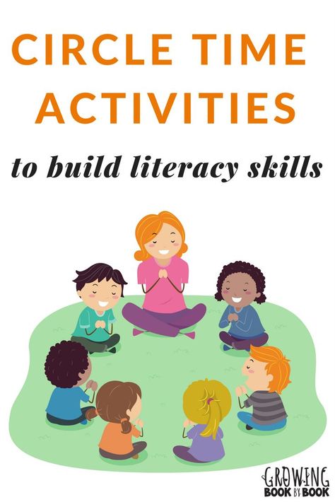 Lots of books, songs, and activities to build literacy-rich circle times with toddlers, preschoolers, and kindergarteners. #circletime #literacy via @growingbbb Toddler Circle Time, Preschool Circle Time Activities, Oral Language Activities, Literacy Activities Preschool, Circle Time Activities, Early Literacy Activities, Preschool Circle Time, Preschool Language, Literacy Lessons