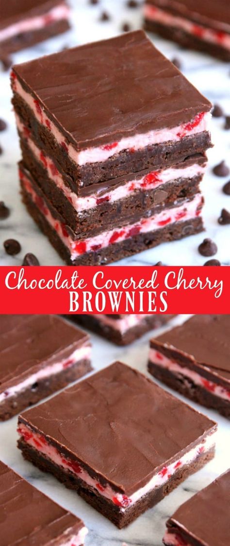 Cheesecake With Oreo Crust, Cherry Brownies, Chocolate Covered Cherry, Chocolate Chip Cheesecake, Cherry Chocolate, Cherry Desserts, Oreo Crust, Baking Cocoa, Chocolate Covered Cherries