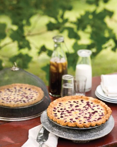 Raspberry Custard Pie Raspberry Custard Pie Recipe, Raspberry Custard Pie, Raspberry Custard, Egg Custard Pie, Summer Pie, Martha Stewart Recipes, Raspberry Recipes, Egg Custard, Thanksgiving Pies