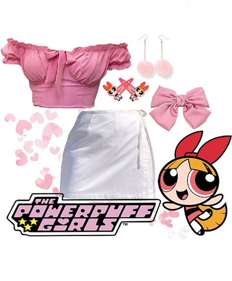 Blossom Powerpuff Outfit Ideas, Blossom Outfit Powerpuff, Buttercup Outfit Ideas, Blossom Powerpuff Outfit, Blossom Powerpuff Girl Costume, Blossom Powerpuff Costume, Blossom Halloween Costume, Power Puff Costume, Blossom Costume