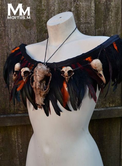 Voodoo Costume, Voodoo Halloween, Skull Collar, Fair Costume, Fox Skull, Friendly Fox, Traditional Healer, Ren Fair, Fest Outfits