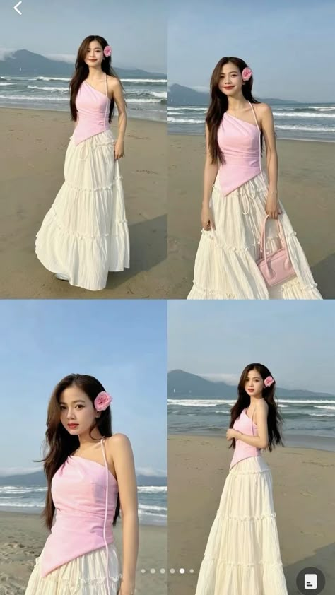 Miami Poses, Boracay Outfit, Modest Beach Outfit, Modest Girly Outfits, Modest Casual Outfits, Tropical Outfit, Modest Dresses Casual, Muslimah Fashion Outfits, Kpop Fashion Outfits