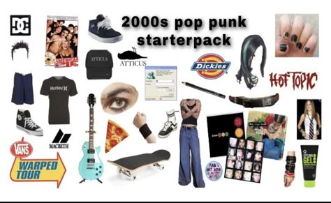 Early 2000s Pop Punk Aesthetic, Emo Starter Kit, 2000s Pop Punk Aesthetic, 2000 Older Brother, Pop Punk Outfits, Punk Grunge Aesthetic, Punk Outfit Ideas, Actual Y2k, Pop Punk Aesthetic