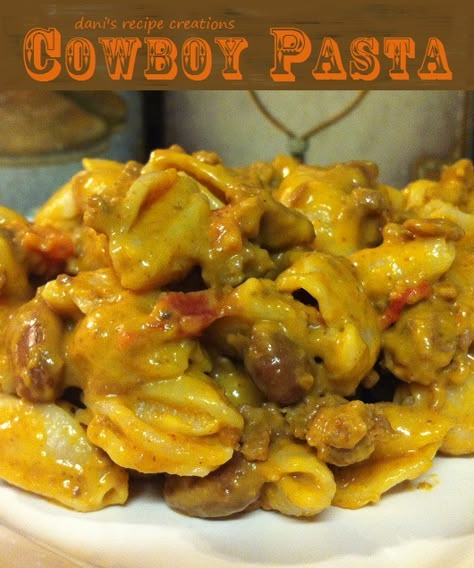 I made this- easy and very tasty! ~Rachel Dani's Recipe Creations: Dani's Cowboy Pasta Cowboy Pasta Recipe, Cowboy Pasta, Velveeta Recipes, Beef Dishes, Ground Beef Recipes, One Pot Meals, Main Meals, Clean Eating Snacks, Meat Recipes