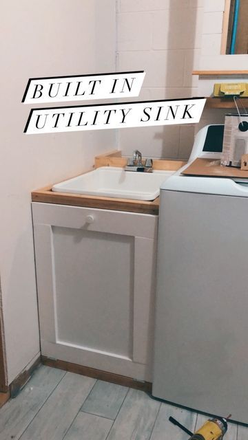 How To Make A Utility Sink Look Nice, Laundry Room Built In Utility Sink, Built In Utility Sink, Hide Utility Sink, Laundry Room Utility Sink, Laundry Cupboard, Laundry Room/mudroom, Sink Cover, Tub Cover