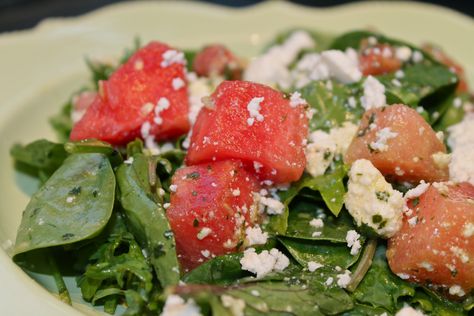 If you’re in the mood for a summery salad, this is it. The sweet watermelon and the slightly salty queso fresco go perfectly together, and the cilantro dressing is packed with flavor. This is perfect for lunch or dinner on a hot day. You can also substitute Cotija or feta or any crumbly mild cheese...Read More Pine Nut Salad Recipe, Watermelon And Feta Salad, Pine Nuts Salad, Homemade Balsamic Vinaigrette, Green Salads, Cilantro Dressing, Watermelon Feta Salad, Watermelon And Feta, Sweet Watermelon