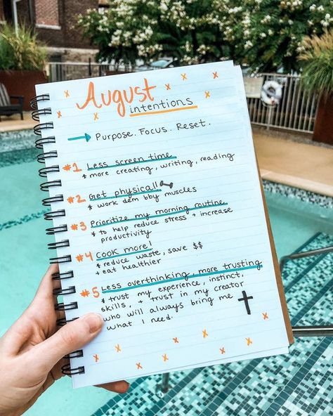 Setting intentions for the month is such a good way to identify and prioritize your mental health needs — what's on your list? (📸:… Monthly Intentions, Setting Intentions, Love Scrapbook, Intention Setting, Monthly Themes, Journal Writing Prompts, Heartwarming Stories, Self Motivation, Screen Time