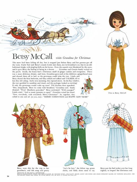 1960 - Betsy McCall Paperdoll | Flickr - Fotosharing!* For lots of free paper dolls International Paper Doll Society #ArielleGabriel #ArtrA thanks to Pinterest paper doll collectors for sharing * Grandma Vintage, Papel Vintage, Vintage Paper Doll, Betsy Mccall, Vintage Paper Dolls, Old Fashioned Christmas, Paper Toys, Christmas Paper, Paper Doll