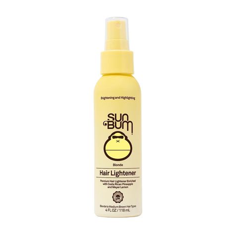 Sun Bum Blonde Formula Hair Lightener, 4 oz Spray Bottle, 1 Count, Blonde. For Blonde to Medium Brown Hair Types Disclaimer: As an Amazon affiliate, I earn commission on qualifying products Sun Bum Hair Lightener, Brown Hair Types, Natural Looking Blonde, How To Lighten Blonde Hair, Hair Lightening Spray, Hair Lightener, Sun Kissed Highlights, Natural Looking Highlights, Medium Brown Hair