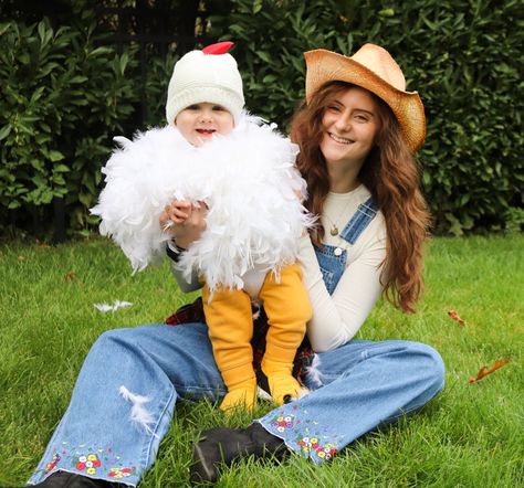 Mommy Baby Halloween Costumes, Farmer Costume, Baby Halloween Costume, 1st Halloween, Halloween Costume Idea, Mommy Baby, Toddler Costumes, Baby Halloween Costumes, Baby Halloween