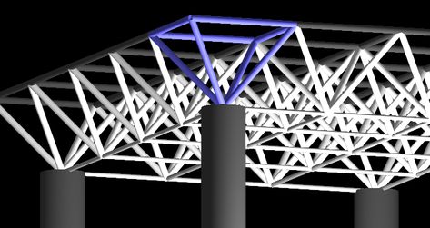 Space Truss Structure Details, Space Frame Structure Detail, Space Truss Structure, Space Frame Roof, Space Frame Structure, Space Truss, Sawtooth Roof, Roof Truss Design, Truss Structure