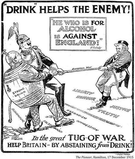 The Great War gave the temperance movement the boost it needed to succeed in obtaining #prohibition in Canada. #ww1 Temperance Movement, David Lloyd George, Central Powers, Strong Drinks, History Major, American Cartoons, In Flanders Fields, Economic Crisis, Vintage Dance