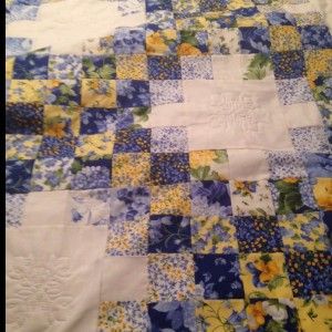 Yellow Quilt Patterns, Yellow Quilts Ideas, Blue And Yellow Quilts Ideas, Blue Yellow Quilt, Blue And Yellow Quilts Pattern, Irish Chain Variation Quilts, Double Irish Chain Quilt, Purple And Yellow Quilt, Irish Chain Quilt Pattern