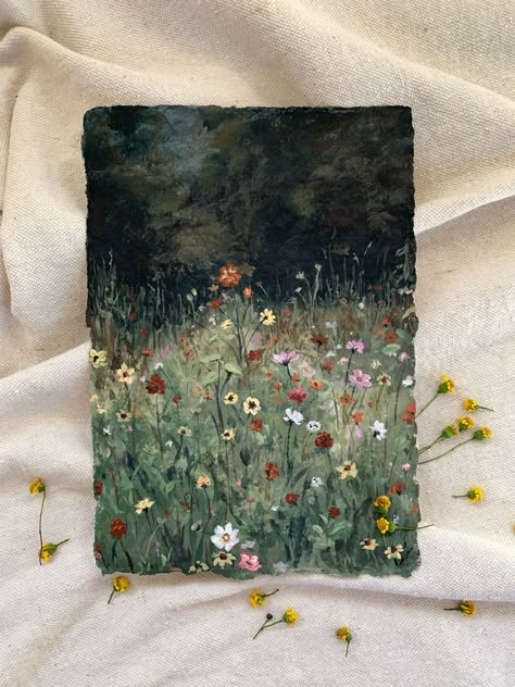 Floral Painting Inspiration, Artwork Gift Ideas, Painting Inspo Flowers, Acrylic Wildflowers, Acrylic Painting Flowers Tutorials Step By Step, Small Painting Ideas Aesthetic, Painted Flowers Acrylic, Painting Floral, Flower Painting On Wall