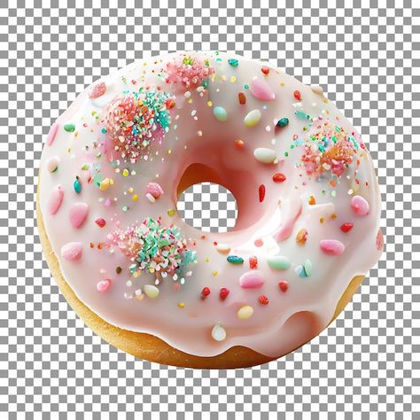 White donut with sprinkles isolated on t... | Premium Psd #Freepik #psd #donuts-doughnut #doughnut #glaze #sprinkles-background Donat Aesthetic, Sprinkles Background, Doughnut Glaze, Donuts Png, Doughnuts Photography, 3d Donut, Donuts Design, Donut Background, Donut Images