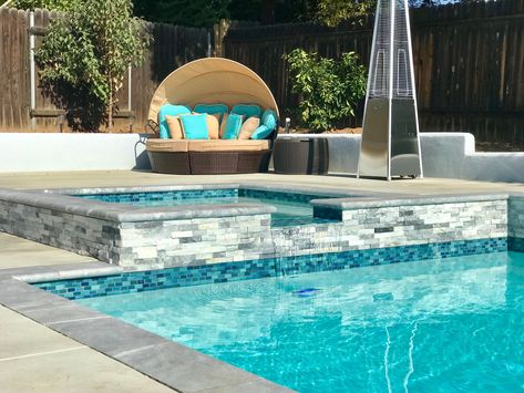 1x2 Tiles – Ontario Pool Tile Simple Waterline Pool Tile, Pool Edge Tile, Pool Stone And Tile Ideas, Backyard Revamp, Pool Tile Ideas, Waterline Pool Tile, Waterline Tile, Pool Tile Designs, Spa Tile