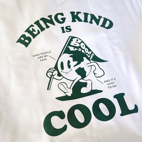 Being Kind Is Cool Crewneck in a Small size. This cozy crewneck is perfect for showing your love of kindness. #kindness #compassion #love / #Green_Shirt_Design_Ideas #Text_Based_Tshirt_Designs #Retro_Merch_Design #Illustration_Tshirt_Design Green Shirt Design Ideas, White Tshirt Design Ideas, Green Tshirt Design, Retro T Shirt Designs, Cool Shirt Designs Graphic Tees, Green Shirt Design, Retro Tshirt Design, Tshirt Graphic Design, Cool Tshirt Designs