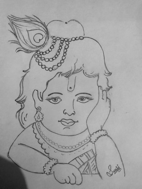 Krishna Aari Work Designs, Krsna Drawing, God Sketch Pencil, Scatch Drawing, Easy Drawings Sketches Pencil, Pencil Drawing Images, Ganesh Art Paintings, Buddha Art Drawing, Fabric Painting Techniques