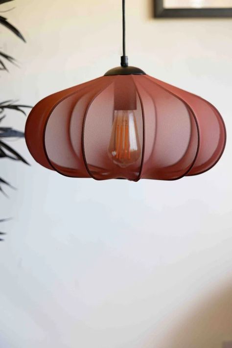 Palette Terracotta, Mesh Pendant Light, Fabric Ceiling, Glamourous Bedroom, Hallway Inspiration, Bedroom Pendant, Rockett St George, Ceiling Light Shades, Bathroom Red