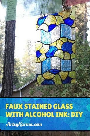 DIY: Stained Glass Craft Faux Stained Glass Diy, Stained Glass Craft, Diy Stained Glass Window, Diy Staining, Diy Suncatchers, Personalized Glassware, Activities Ideas, Alcohol Ink Crafts, Glass Window Art