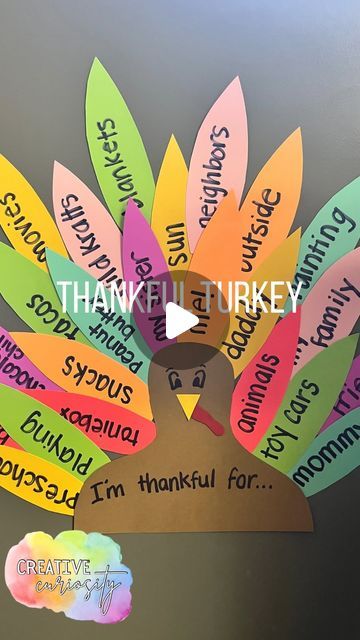 Courtney | Toddler & Preschool Activities on Instagram: "This is one of my FAVORITE traditions we do every year - making a thankful Turkey!  Comment THANKFUL and I’ll send you the link to my favorite pack of cardstock that’s perfect for this 🦃   Check it out 👇🏼  🦃 What is it?  A Thankful Turkey is a little Turkey you make out of paper. Starting on November 1, you add a paper feather every day and have your child name something they are THANKFUL for. Each day until Thanksgiving, add a feather to make your turkeys feathers grow and grow!  🦃 How do I prep it? Use scissors to cut out a brown body, and a bunch of different colored feathers. Tape them on a wall or door in your home to add to each day! Make sure it’s somewhere visual for your child to see.  🦃 How do I teach my toddler about Thanksgiving Curriculum, Turkey Day Crafts, Thankful Projects, Thanksgiving Kids Activities, Craft For Thanksgiving, Thankful Crafts, Things To Do With Grandkids, Turkey Project, Diy Turkey