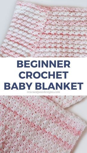 Beginner Friendly Crochet Baby Blanket Pattern using the blanket stitch - Rescued Paw Designs Blanket Stitch Crochet, Beginner Crochet Baby Blanket, Baby Blanket Crochet Pattern Easy, Crochet Blanket Stitch Pattern, Crochet Baby Blanket Beginner, Beginner Friendly Crochet, Baby Afghan Crochet Patterns, Crochet Baby Blanket Pattern, Crochet Baby Blanket Free Pattern