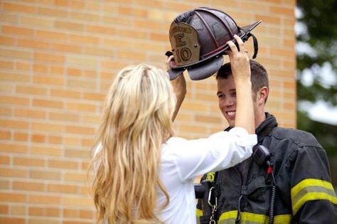 Things To Know Before Dating A Firefighter Firefighter Couple Pictures, Firefighter Couple, Firefighter Boyfriend, Firefighter Engagement, Firefighters Daughter, Firefighter Girlfriend, Firefighter Wedding, Firefighter Humor, Firefighter Pictures