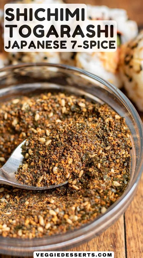 Shichimi Togarashi Recipe, Togarashi Seasoning, Togarashi Recipe, Vegetarian Chinese Recipes, Japanese Seasoning, Shichimi Togarashi, 7 Spice, Dried Orange Peel, Asian Spices