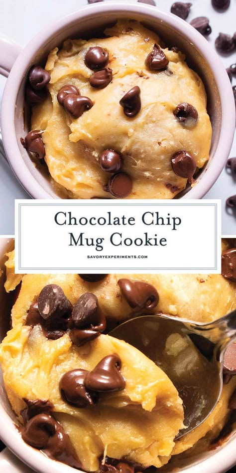 Choc Chip Cookie In A Mug Recipe, Single Serve Chocolate Chip Cookie Dough, 1 Minute Chocolate Chip Mug Cookie, One Cup Cookie Recipe, One Cup Chocolate Chip Cookie, Single Serving Cookie Microwave, 1 Serving Chocolate Chip Cookie, Individual Chocolate Chip Cookie, No Egg Mug Cookie