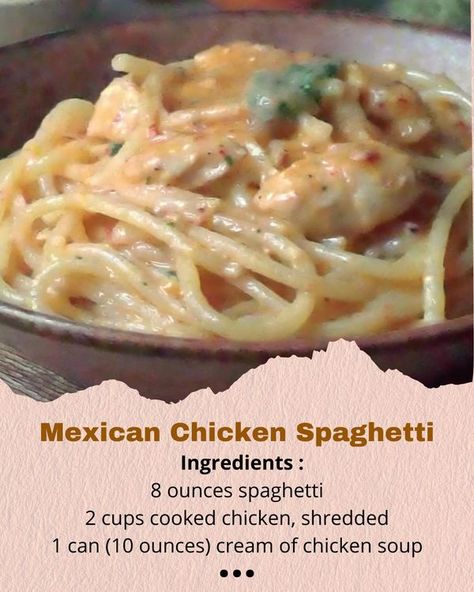 Mexican Chicken Spaghetti, Mexican Spaghetti, Spaghetti Ingredients, Taco Spaghetti, Boiled Chicken Breast, Chicken Spaghetti Recipes, Spaghetti Dinner, Rotel Tomatoes, Boiled Chicken