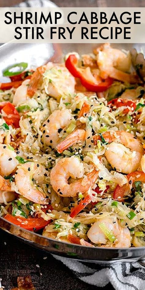 Sauteed Shrimp Recipes Healthy, Shrimp And Coleslaw Recipes, Shrimp Cabbage Recipes, Cabbage And Shrimp Recipes, Shrimp And Cabbage Recipes, Shrimp With Cabbage, Shrimp And Sausage Cabbage, Fried Cabbage With Sausage And Shrimp, Shrimp And Cabbage Stir Fry