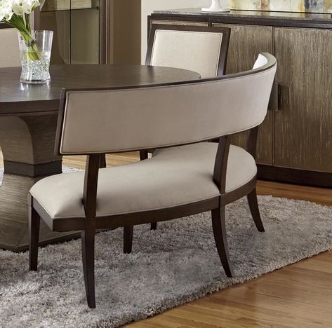 Curved Dining Bench With Back, Curved Bench Dining, Round Banquette Seating, Dinning Room Bench, Upholstered Banquette Seating, Curved Banquette Seating, Kitchen Design Contemporary, Dining Bench With Back, Curved Banquette