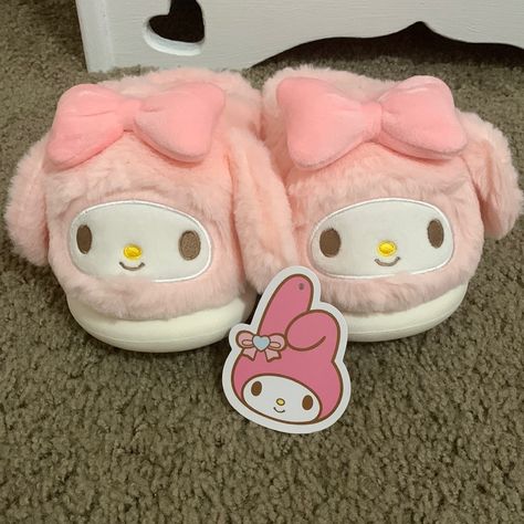 Size 22 Cms (About Size 6 In Womens) Perfect Condition Never Worn Cute Pink Slippers, My Melody Products, My Melody Things, My Melody Shoes, My Melody Stuff, My Melody Slippers, Kawaii Slippers, My Melody Outfit, Sanrio Shoes