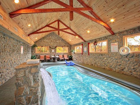 Top 5 Mega Luxury Cabins Of Gatlinburg TN – You Won’t Believe The Amazing Amenities These Vacation Rentals Have. Four have indoor swimming pools. Tennessee Cabins, Pool Indoor, Gatlinburg Cabin Rentals, Indoor Pools, Smoky Mountains Cabins, Indoor Swimming Pool, Gatlinburg Cabins, Vacation Cabin, Bedroom Cabin