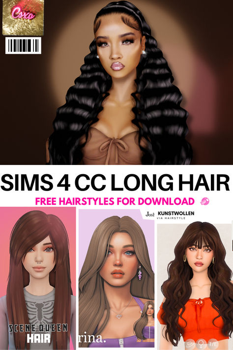 sims 4 cc long hair cc collage Braid Sims 4 Cc, Sims 4 Extra Long Hair Cc, Sims 4 Hair Long, Sims 4 Straight Hair Cc, Sims 4 Cc Long Hair, Sims 4 Long Hair Cc, Black Sims 4 Cc Hair, Hair Long Ponytail, Sims 4 Long Hair