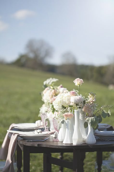 Glass milk bottles