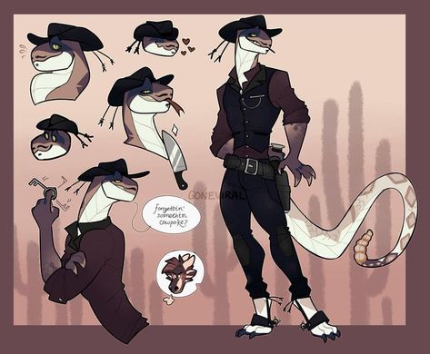 Fursona Types, Cowboy Oc, Anthro Art, Mythical Creatures Art, Creature Concept Art, Lizards, Cool Art Drawings, Dnd Characters, Art Inspiration Drawing