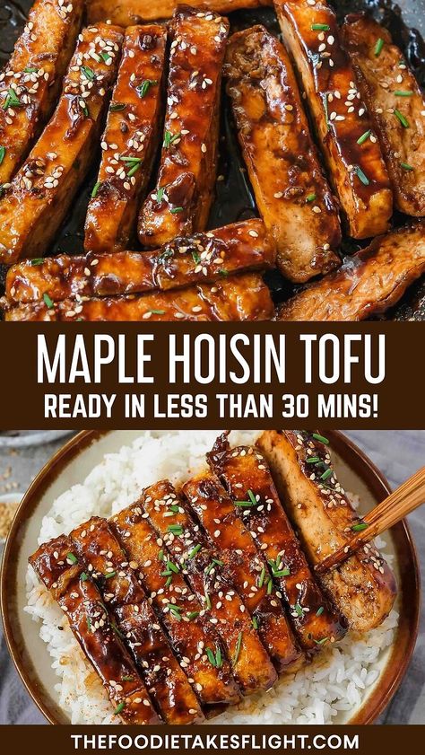 Maple Hoisin Tofu, Asian Cookbook, Hoisin Tofu, Healthy Diners, Tofu Recipes Healthy, Tofu Recipes Vegan, Mapo Tofu, Vegan Tofu, Firm Tofu